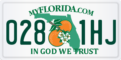 FL license plate 0281HJ