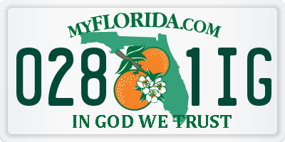 FL license plate 0281IG