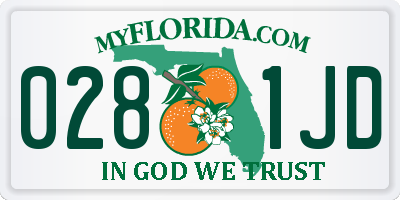FL license plate 0281JD