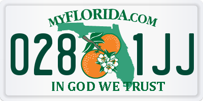 FL license plate 0281JJ