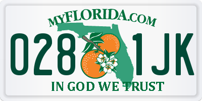 FL license plate 0281JK