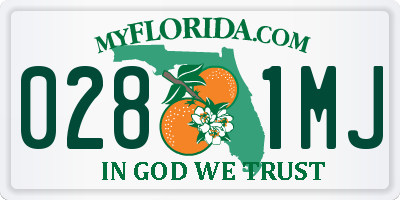 FL license plate 0281MJ