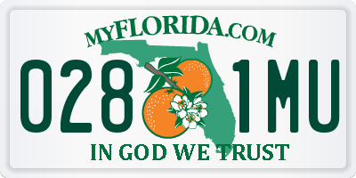 FL license plate 0281MU