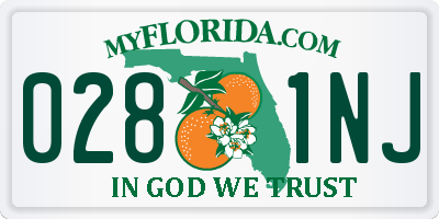 FL license plate 0281NJ