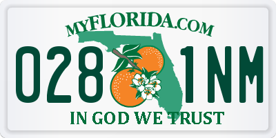 FL license plate 0281NM