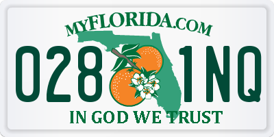 FL license plate 0281NQ