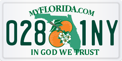 FL license plate 0281NY