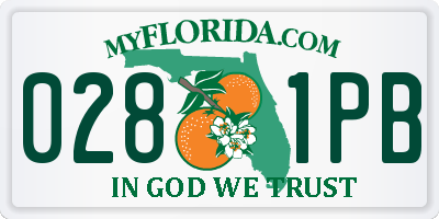FL license plate 0281PB