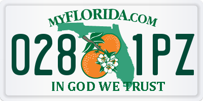 FL license plate 0281PZ
