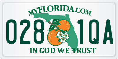 FL license plate 0281QA