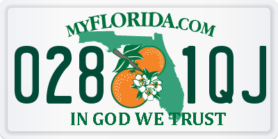 FL license plate 0281QJ