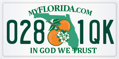 FL license plate 0281QK