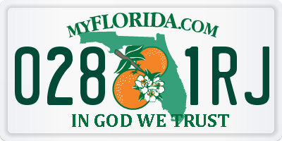 FL license plate 0281RJ