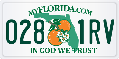 FL license plate 0281RV