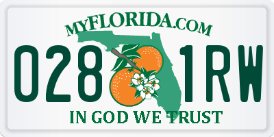 FL license plate 0281RW