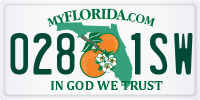 FL license plate 0281SW