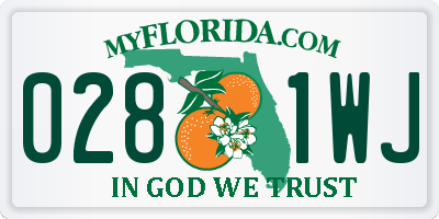 FL license plate 0281WJ