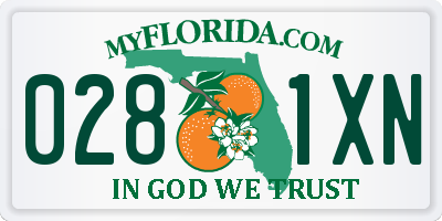 FL license plate 0281XN