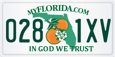 FL license plate 0281XV