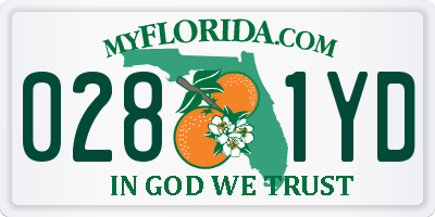 FL license plate 0281YD