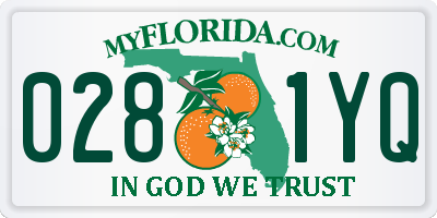 FL license plate 0281YQ