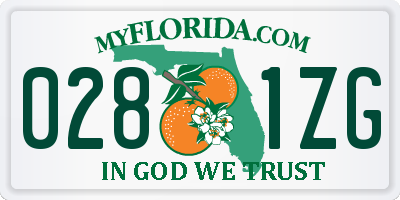 FL license plate 0281ZG