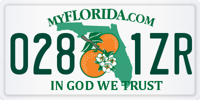 FL license plate 0281ZR