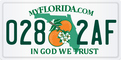 FL license plate 0282AF