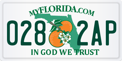 FL license plate 0282AP