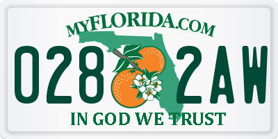 FL license plate 0282AW