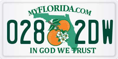 FL license plate 0282DW