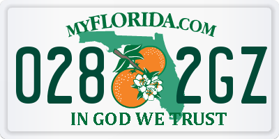 FL license plate 0282GZ