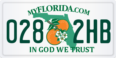 FL license plate 0282HB