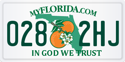 FL license plate 0282HJ
