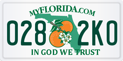 FL license plate 0282KO