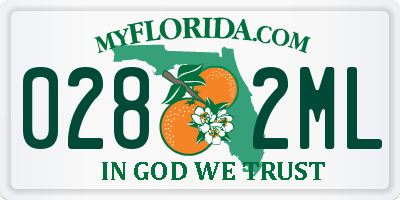 FL license plate 0282ML