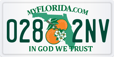 FL license plate 0282NV
