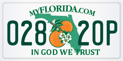 FL license plate 0282OP