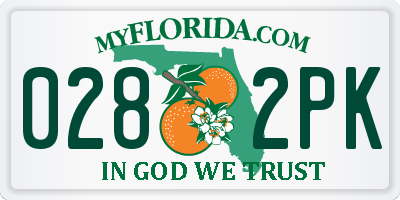 FL license plate 0282PK