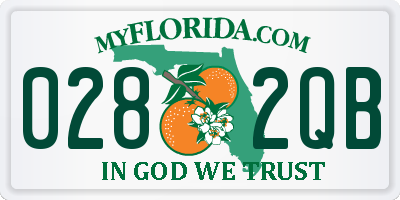 FL license plate 0282QB