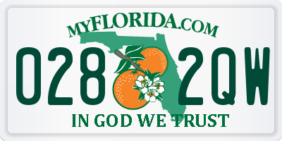 FL license plate 0282QW