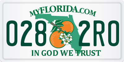 FL license plate 0282RO