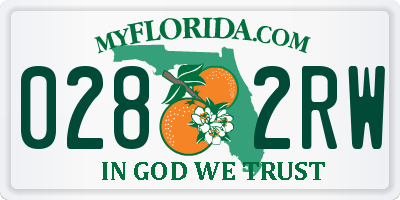 FL license plate 0282RW