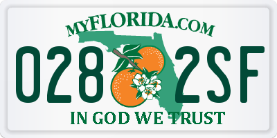 FL license plate 0282SF