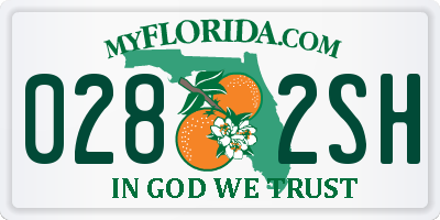 FL license plate 0282SH