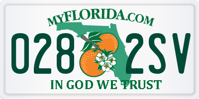 FL license plate 0282SV