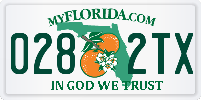 FL license plate 0282TX