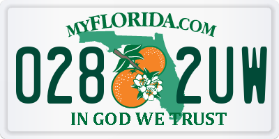 FL license plate 0282UW