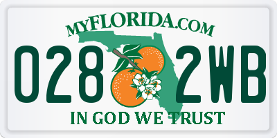 FL license plate 0282WB