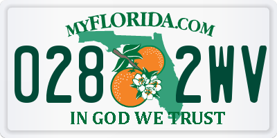 FL license plate 0282WV